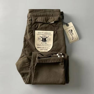 Vintage American Retro Heavy-duty Workwear Chinos ,wear-resistant Loose Straight Leg