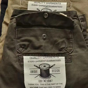 Vintage American Retro Heavy-duty Workwear Chinos ,wear-resistant Loose Straight Leg