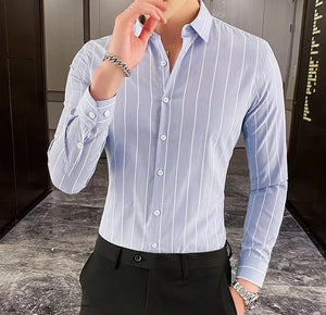 Vintage Retro Men's Cotton striped Shirt