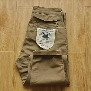 Vintage American Retro Heavy-duty Workwear Chinos ,wear-resistant Loose Straight Leg