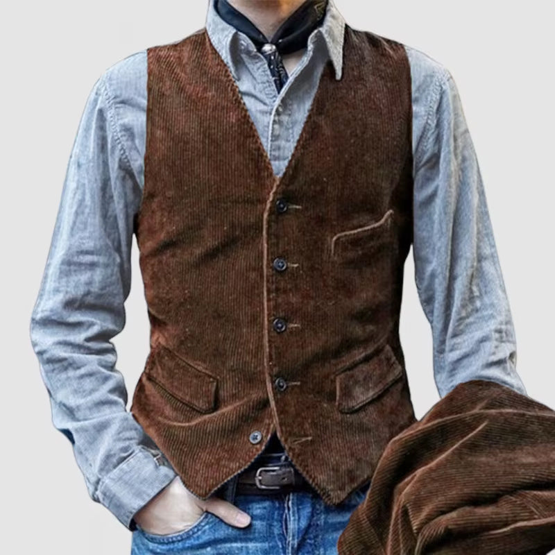Vintage Retro corduroy waist coat "The Game Keeper"