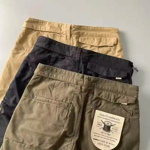 Vintage American Retro Heavy-duty Workwear Chinos ,wear-resistant Loose Straight Leg