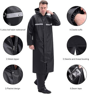 RECON GS2 Long water Proof Rain Coat with Hood