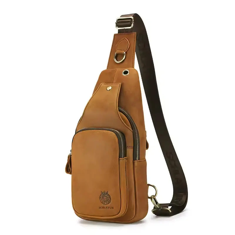 Vintage Retro Leather Crossbody 6L Multifunctional Bag