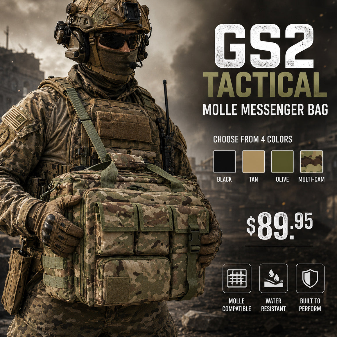 RECON GS2 / A025 25L Tactical Multi Functional MOLLE Briefcase/Messenger Bag