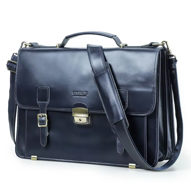 RECON GS2 De Luxe Genuine Cowhide Oiled Leather Briefcase