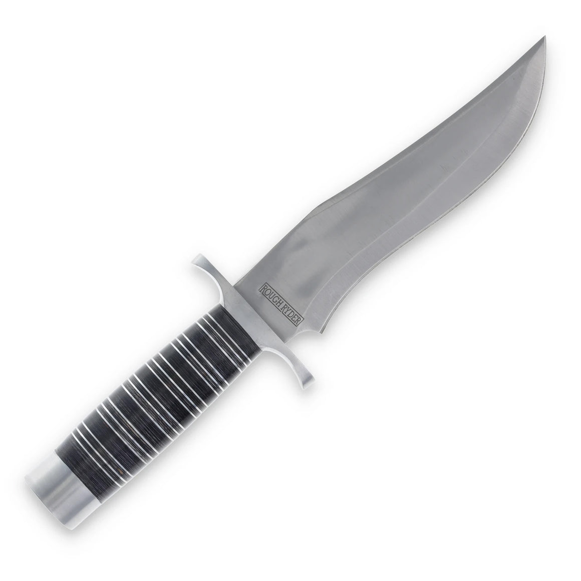 Rough Ryder Large Bowie RR2391, Satin Stainless Steel, Layered Wood, fixed Hunting knife