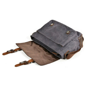 Vintage Retro waxed canvas /leather camera messenger shoulder bag / case