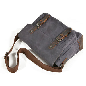 Vintage Retro waxed canvas /leather camera messenger shoulder bag / case