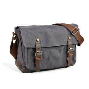 Vintage Retro waxed canvas /leather camera messenger shoulder bag / case