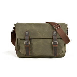 Vintage Retro waxed canvas /leather camera messenger shoulder bag / case