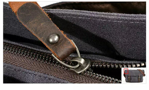 Vintage Retro waxed canvas /leather camera messenger shoulder bag / case