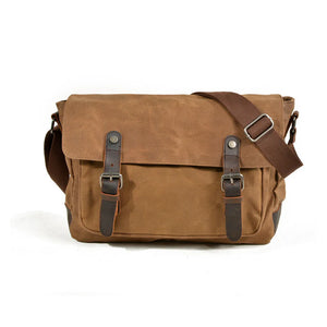 Vintage Retro waxed canvas /leather camera messenger shoulder bag / case