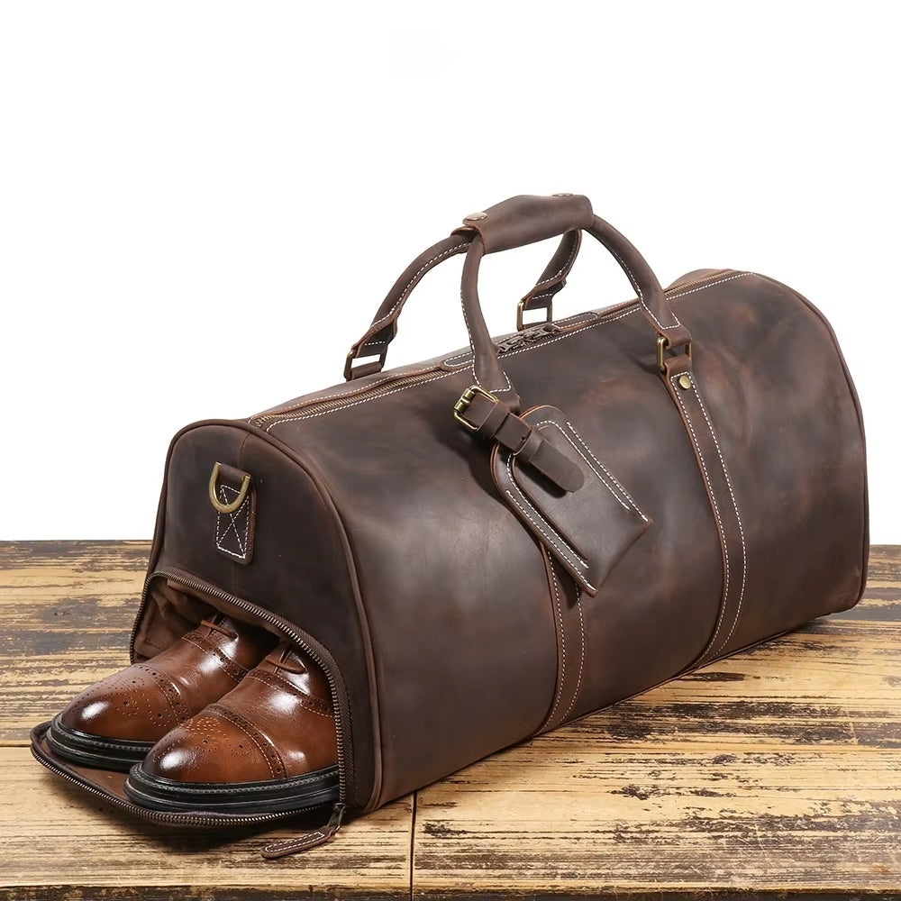 RECON GS2 Oiled Genuine Cow Hide Leather Weekender Bag 30L