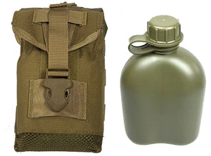 RECON Mesh MOLLE USMC pat utility Pouch + 1L Canteen