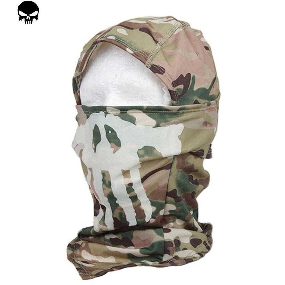 RECON GS2 GhostScan Punisher Balaclava / Hood  Tactical Full Length Anti UV with Luminous Skull Feature