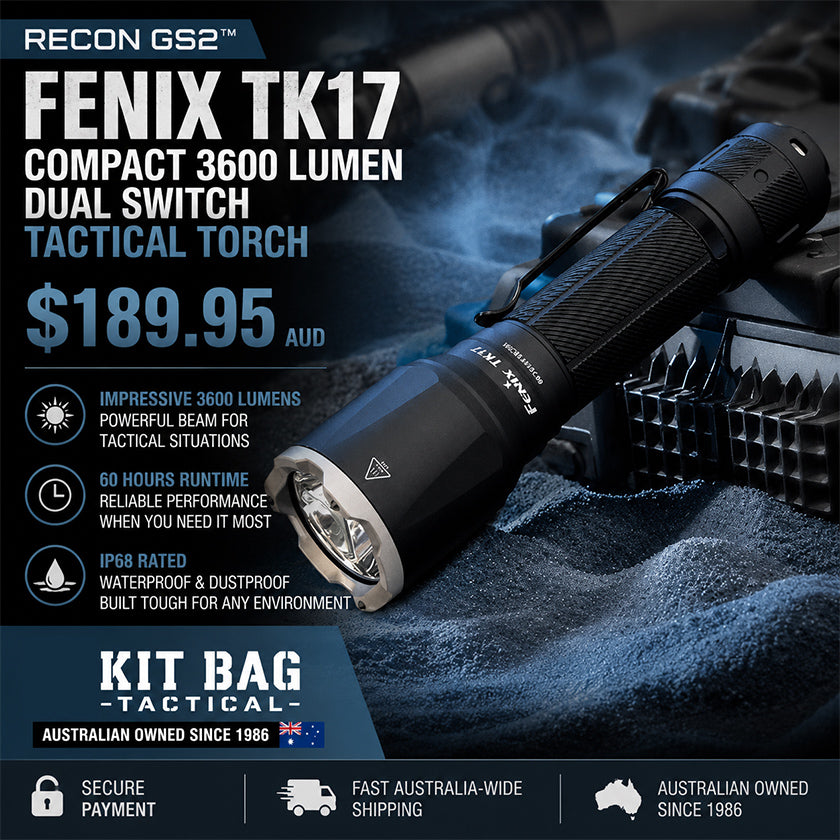 fenix flashlight australia Fenix TK17 Compact 3600 Lumen Dual Switch Tactical Torch