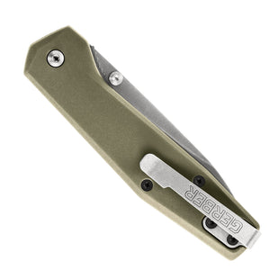 Gerber Gear Fuse Pocket Knife, 3.3 Inch Plane Edge Blade, Sage