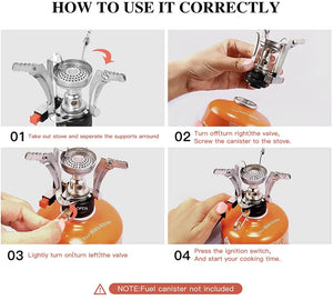 RECON GS2S SOLO Portable Foldable Gas Micro Camp Stove Burner