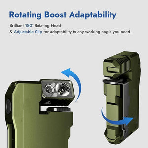 RECON GS2 TacMate Rechargeable EDC 400 Lumens Rotating head compact pocket LED flashlight