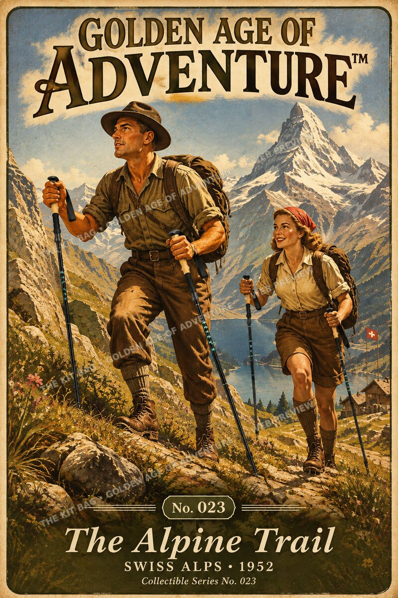 Golden Age of Adventure™ — The Alpine Trail | Canvas Print No. 023