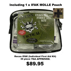 Recon IFAK (Individual First Aid Kit ) 35 Piece TGA approved including IFAK MOLLE Pouch