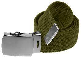 RECON GS2 Military Web Belt Classic Silver Slider Military Belt Buckle with Canvas Web