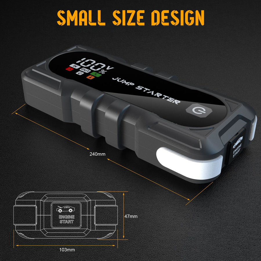 RECON GS2 TacMate High Power 2400 mAh 12 Volt Jump Starter, Power Bank