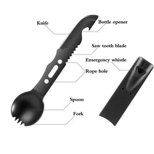 RECON GS2S Multi Functional Steel Spork,Knife,Fork,Spoon