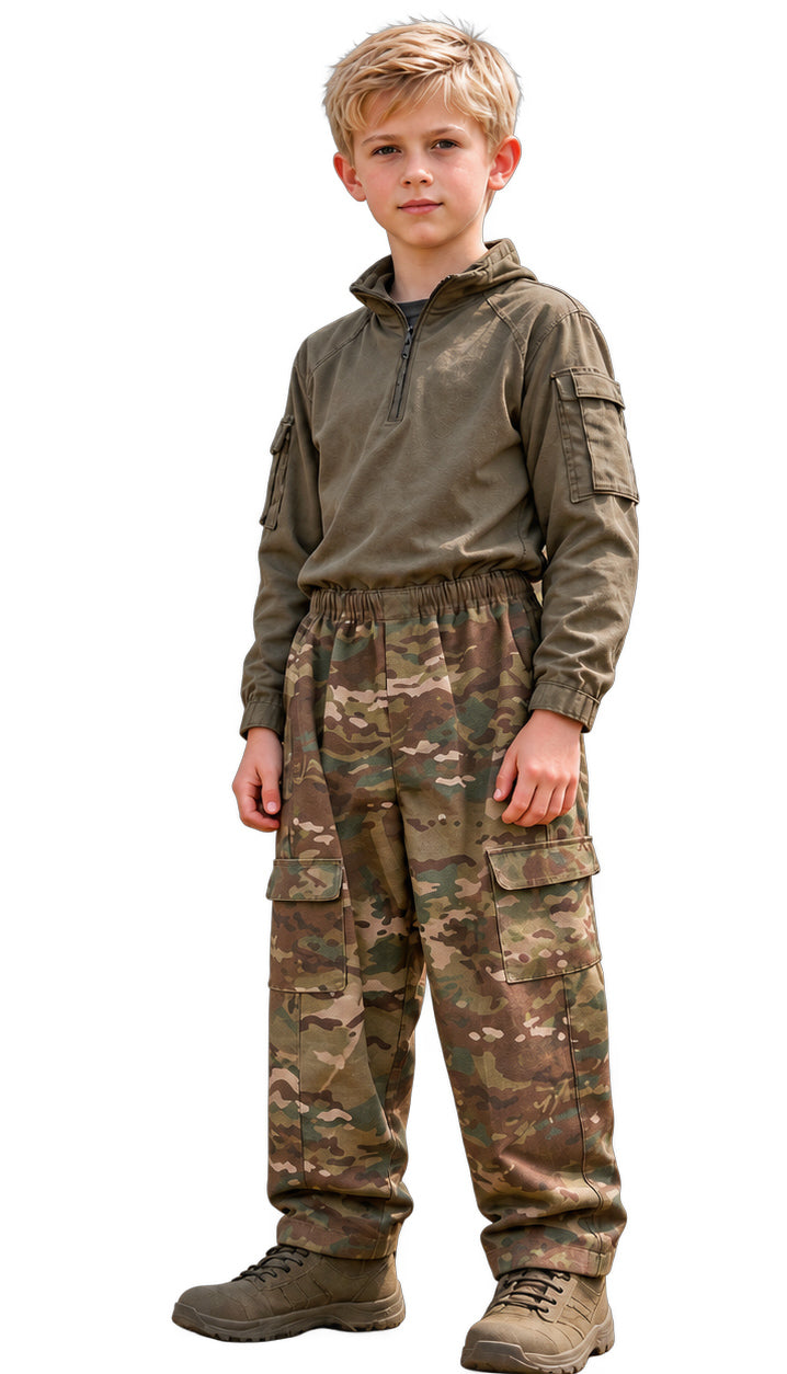 RECON GS2™ TRAILCADET™ Kids’ Unisex Ripstop Polycotton Cargo Pants – Multi-Cam