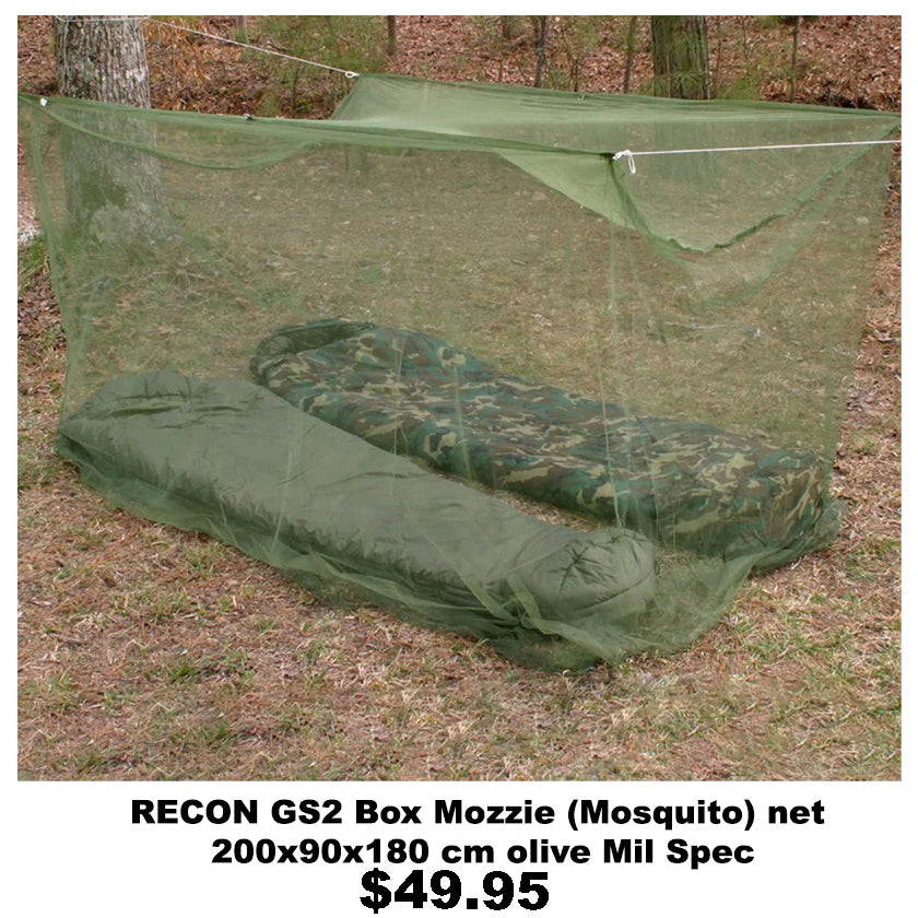 RECON GS2 Box Mozzie (Mosquito) net 200x90x180 cm olive Mil Spec
