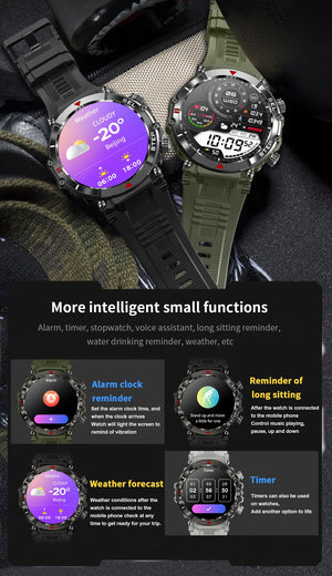 RECON GS2 IOS Army Style Android - IOS Smart Watch with Fitness & Health Tracker