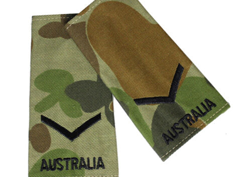 Australian Army Rank Slides Auscam