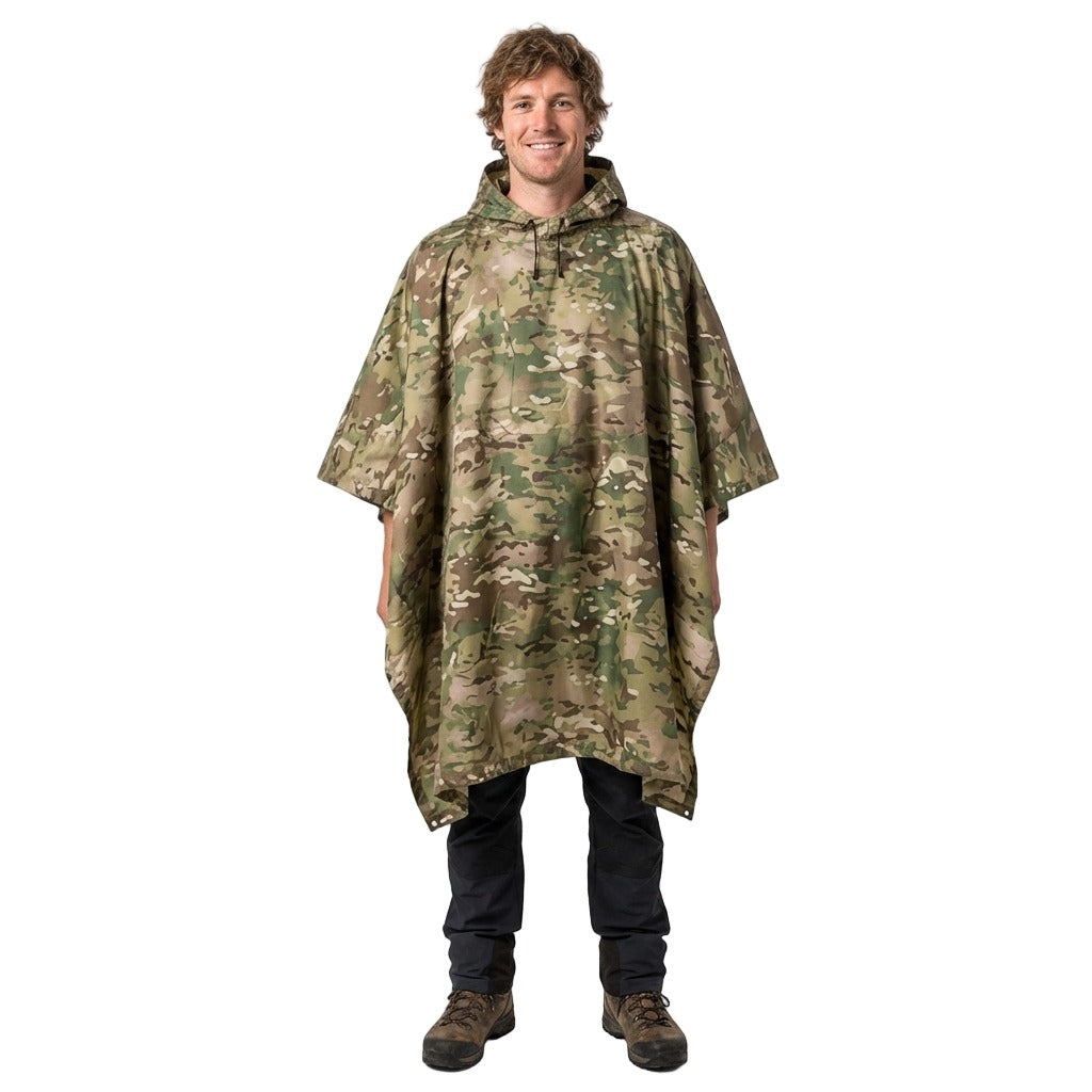 Recon GS2 Heavy Duty  Waterproof Multi-Cam 3-1 Poncho with pouch