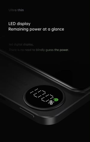 RECON GS2U Q9  Mini Portable Power bank Ultra Slim Version10000mah Magnetic Wireless Charging  with Led Display