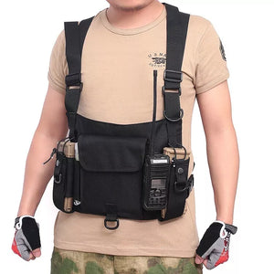 RECON GS2S VECTOR Dual Universal Radio Chest Admin Harness Black