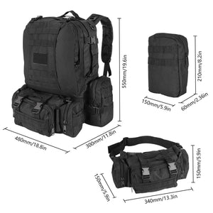 Recon 60L MOLLE Tactical R72 Hour 3 Day Modular Back Pack