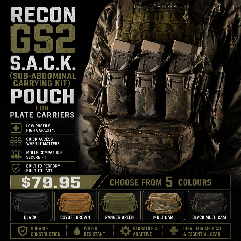 RECON GS2 S.A.C.K. (Sub-Abdominal Carrying Kit) Pouch for plate carriers.
