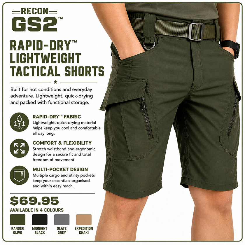 RECON GS2™ RAPID-DRY™ Lightweight Tactical Shorts