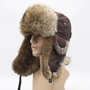 Vintage Retro Thick 100% Rabbit Fur Trapper Hats