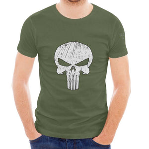 GS2S Digital Print Punisher Motif Moisture Wicking T shirts With ANF flag on shoulder