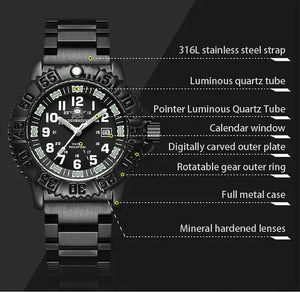 RECON GS2U Tactical Rotatable Bezel Watch with NATO Band