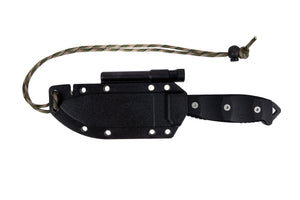 TASSIE TIGER KNIVES Fixed Blade Survival Knife, Micrata Handle & orange G10 Inlays + Sheath