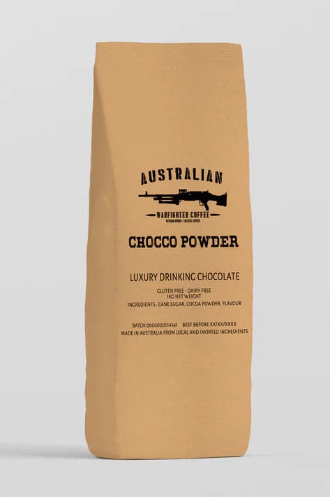 Australian Warfighters Coffee CHOCCO POWDER LUXURY DRINKING CHOCOLATE