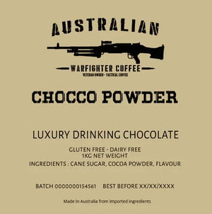 Australian Warfighters Coffee CHOCCO POWDER LUXURY DRINKING CHOCOLATE