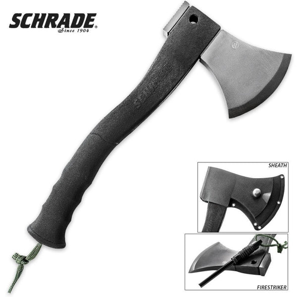 Schrade SCAXE2L Survival Axe large with Dual grit sharpening stone