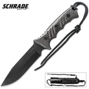 Schrade SCHF3N Extreme Survival Fixed 6.375" Black Plain Blade, Micarta Handles, Nylon Sheath