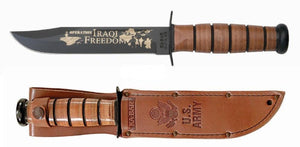 KA-BAR 9128 Bowie USMC Operation Iraqi Freedom Fixed Blade Knife (7″ Black)