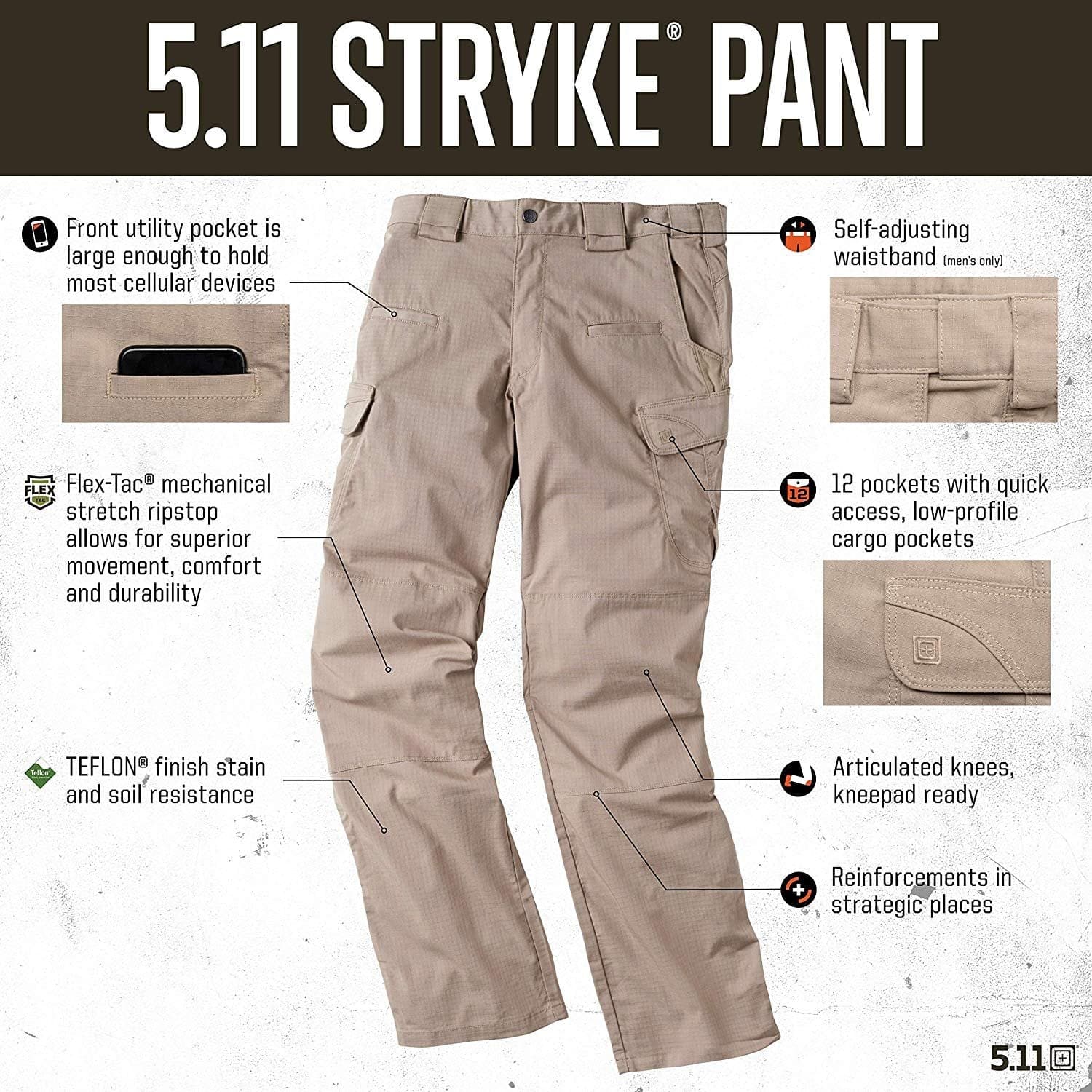 5.11 Tactical Stryke Pants - Black - TacSource