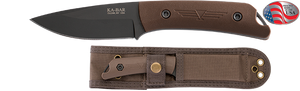 KA-BAR 7502 Jarosz Globetrotter Fixed 3.5″ 1095 Carbon Blade, Brown Ultramid Handles, Polyester MOLLE Sheath